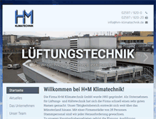 Tablet Screenshot of hm-klimatechnik.de